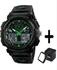 Skmei Green Digital Analog Double Time Ultimate Sports Watch For Men - Free Gift Box