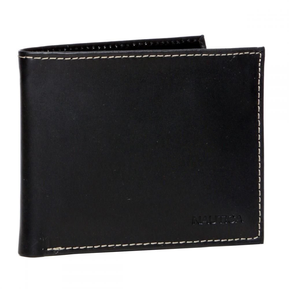 Nautica 31NU22X027-001 Passcase Wallet for Men - Leather, Black