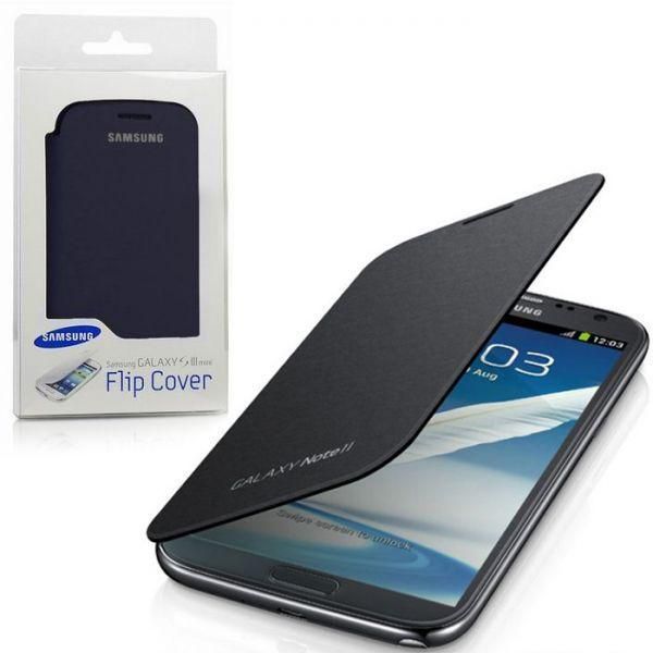 Premium Leather Flip Case Cover For Samsung Galaxy Note 2 (Black)