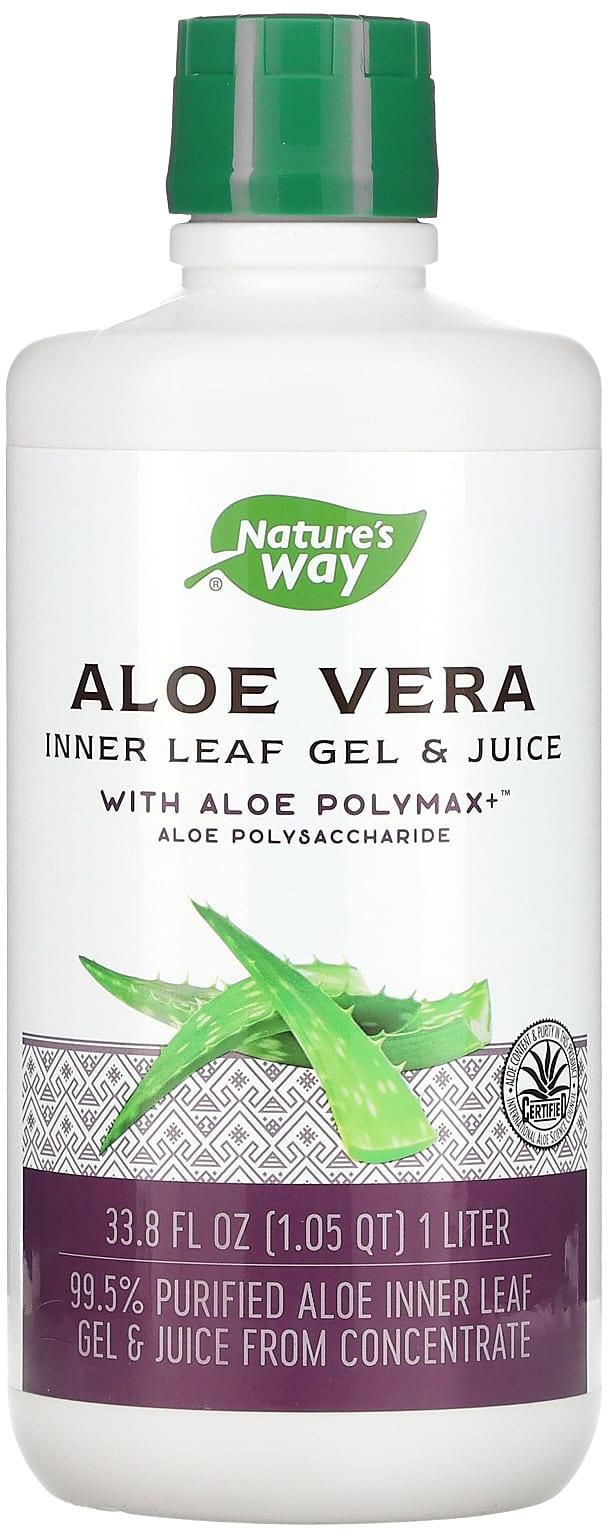 ناتشرز واي‏, Aloe Vera ، جل ورقي داخلي وعصير مع Polymax ، 33.8 أونصة سائلة (1 لتر)