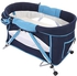 Universal Baby Supplies Rocking and Fixed Mini Baby Crib - Navy Blue and Blue