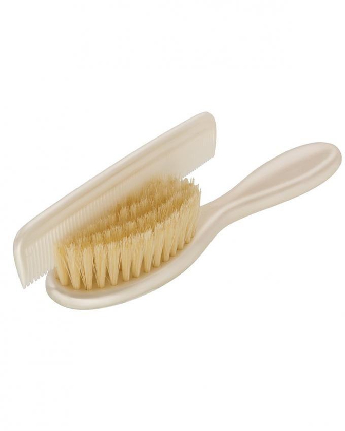 Rotho Babydesign Top Comb and Brush - Pearl White Cream