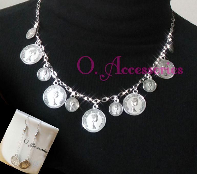 O Accessories Handmade Coins Necklace And Earring Set