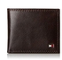 Tommy Hilfiger Men`s Leather Jerome Double Billfold Wallet - Chocolate
