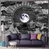 Moon and Star Tapestry Clouds Tapestries Black Tapestry Psychedelic Mountain Tapestry for Room（Moon ，Nebula ）（150 * 130cm）
