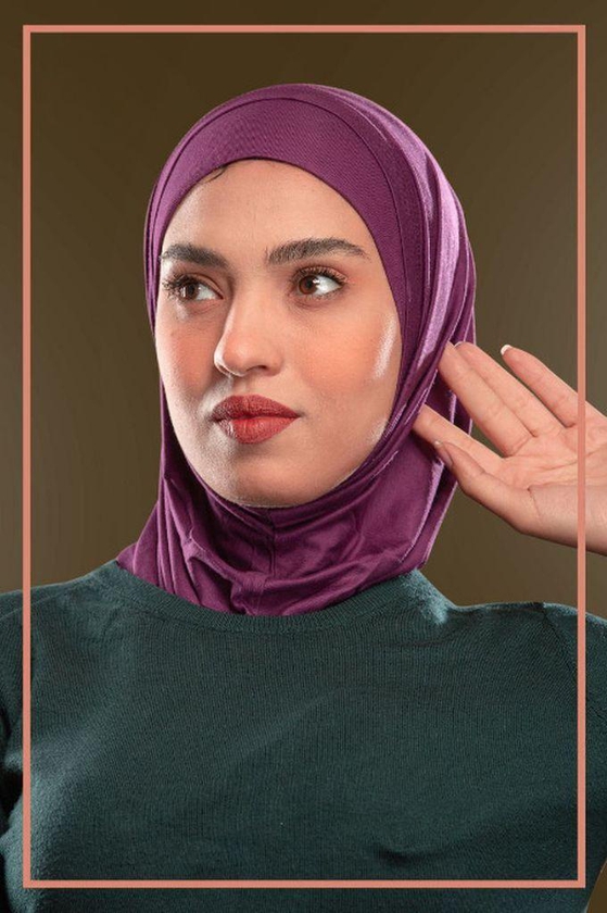 Syrian Hijab For Women 2 Piece Purple