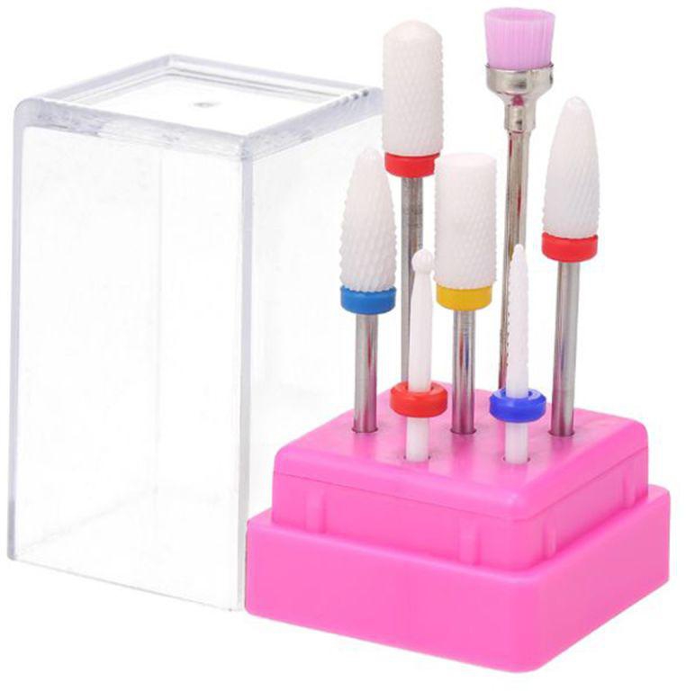 7-Piece Pedicure And Manicure Nail Drill Bit Kit Multicolour 6.2 centimeter