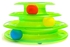 Interactive Toys Little Pet Toys Interactive Three Levers Tower of Tracks Pet Crazy Ball Disk Toy Green-Triangle