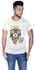 Creo Wild Crazy Guy Bikers Printed T-Shirt for Men - L, White