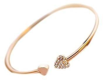 Fashion Double Peach Heart Gold-Plated Bracelet Gold