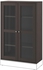 HAVSTA خزانة بباب زجاج - بني غامق ‎81x35x123 سم‏