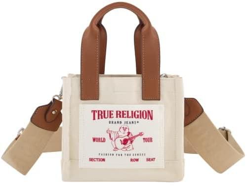 TRUE RELIGION Womens True Religon Tote Bag, Women's Mini Travel Shoulder Bag With Adjustable Strap Mini Tote
