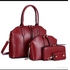 Fashion 4-in-1 PU Leather Handbag- Red