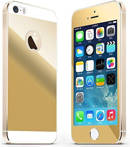 Dimax Front and Back Tempered Glass Screen Protector For iPhone 5 5S -Gold