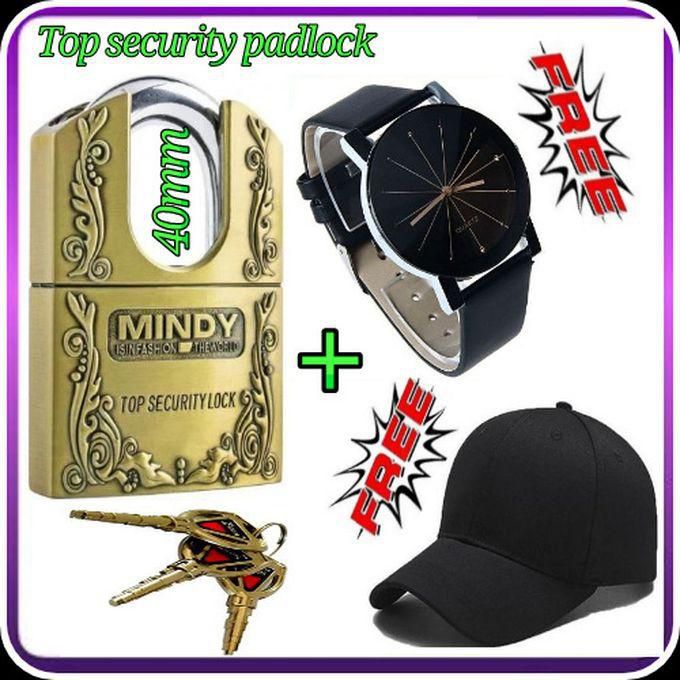 Mindy Hard Top Security Padlock With 3 Keys (size 40mm) + Free Dimple Person Gifts