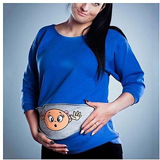 Fashion Tanson Funny Zipper T-shirts For Pregnant Women Lovely Cartoon Long  Sleeve Plus Size Staring Baby Top Blouse Casual Maternity Pregnancy Cute  Announcement price from jumia in Kenya - Yaoota!