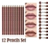 Glazzi 12 Colors Lip Liner Pencil Nude Matte Lipliner Moisturizing Waterproof Long Lasting Lipstick Liner Professional Makeup Kit