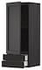 METOD / MAXIMERA Wall cabinet with door/2 drawers, black/Lerhyttan black stained, 40x100 cm - IKEA