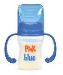 Pink Blue Baby Bottle 125 Ml With Handle Premium