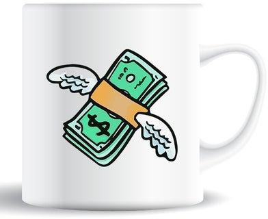 Premium Quality Two Sided Printed Coffee Mug Tea Cup Flying Money For Home Office Gift Kids Men Women