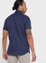 Printed Short Sleeve Slim Shirt Navy Blue/White