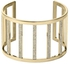 Michael Kors Clear Pave Wide Bar Open Cuff Bracelet Gold Tone