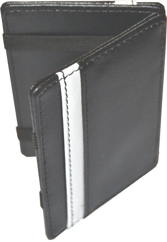 Leather wallet black off-white small for men