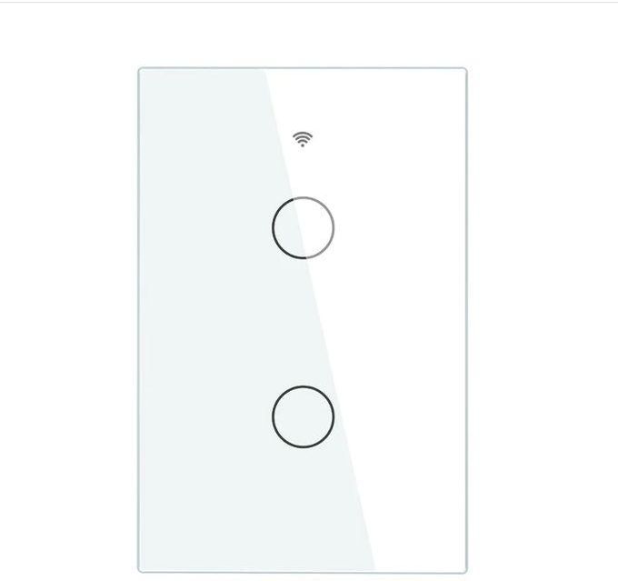 WIFI + RF Smart Touch Wall Switch 2 Gang 10A White - MOES Single L