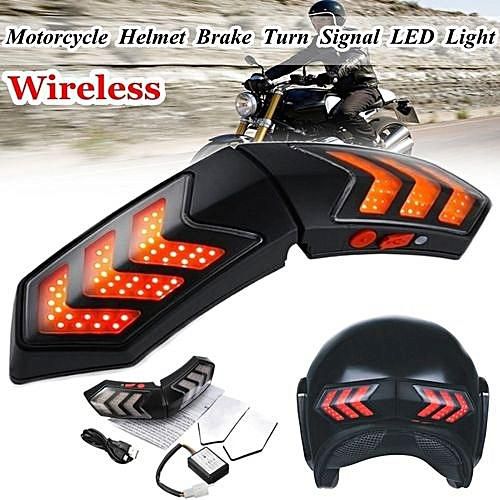 UNIVERSAL Wireless Motorcycle Helmet LED Safety Light Brake Lights Turn