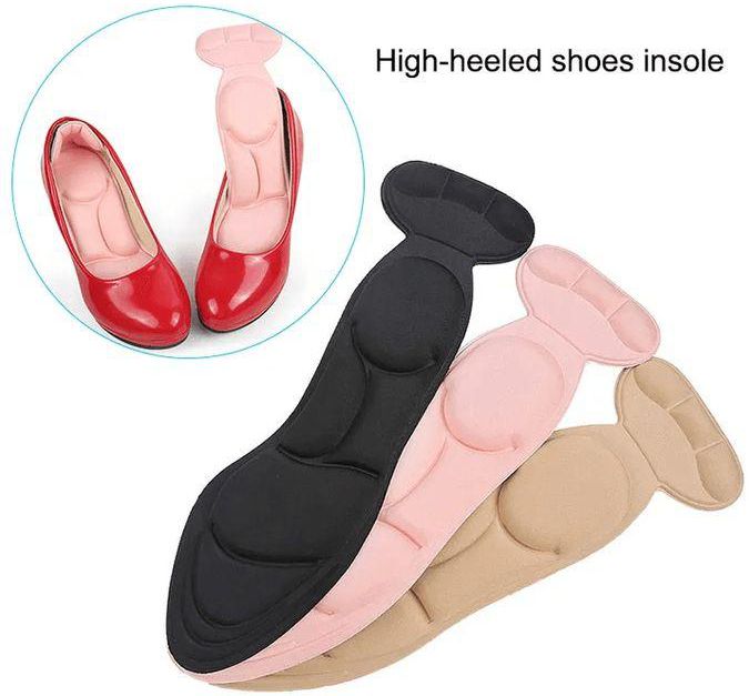 Memory Foam Insoles Breathable Anti-slip Insole For Feet Pad Inserts Heel Post Back For Women High Heel Shoe Accessories 4D Apricot