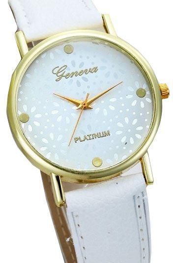 Geneva Faux Leather Casual Watch for Women