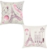 Set Of 2 Cotton Cushion Cover كتان Pink Paris 18x18بوصة