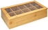 نافاريس صندوق شاي من الخيزران - منظم الصدر مع 10 مساحات تخزين لاكياس الشاي - حاوية خشبية مع غطاء شفاف لتخزين اكياس الشاي الفردية