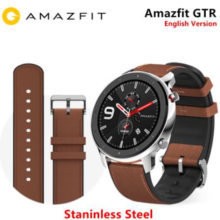 Amazfit GTR Smart Watch 47mm with AMOLED 5.0 English (Stainless Steel)