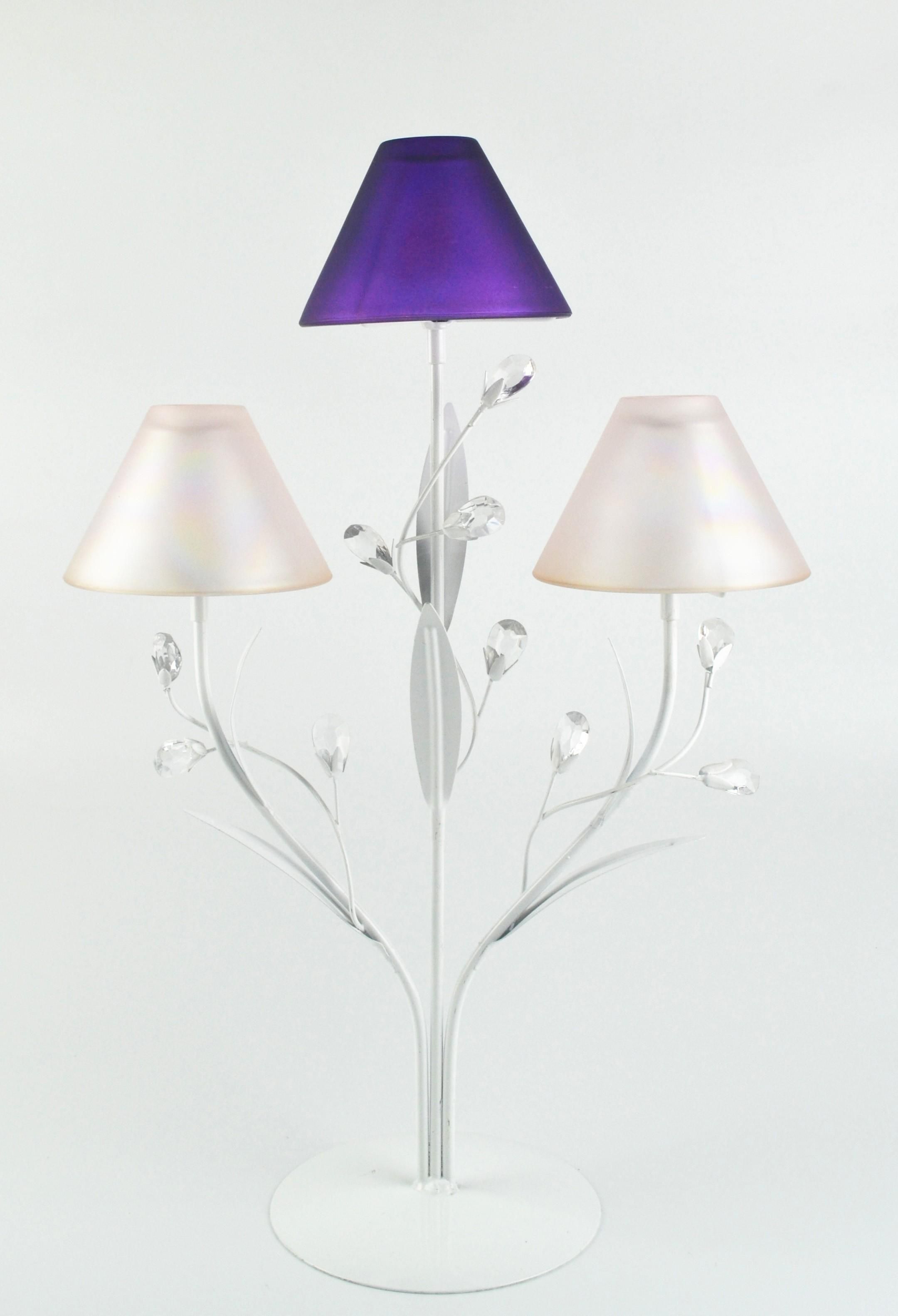 YL1168 Candle Holder 32.5x15x49cm Three White and Purple