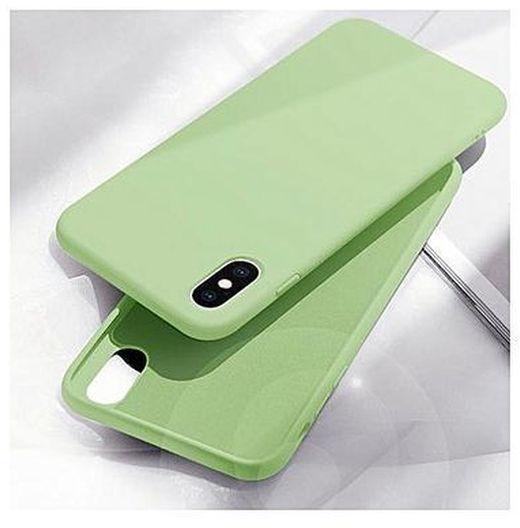 For Iphone XS Max Silicone Pouch Back Case - Green
