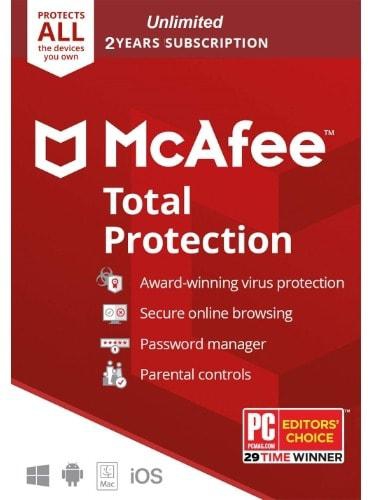 Total Protection 2021 Antivirus - Pc - Mac Download - Unlimited Devices - 2 Years Subscription