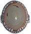 خاتم من الفضة بتصميم عصري مزخرف مطعم بحجر العقيق السليماني بيضاوي الشكل مقاس 9.0 امريكي