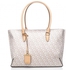 DKNY Women Off White Leather Shopper Bag