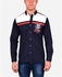 Town Team Multicolored Chest Logo Long Sleeves Shirt - Navy