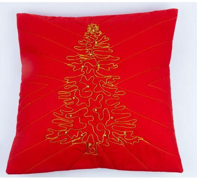 Ebda3 Men Masr Handmade Christmas Tree Cushion - Red