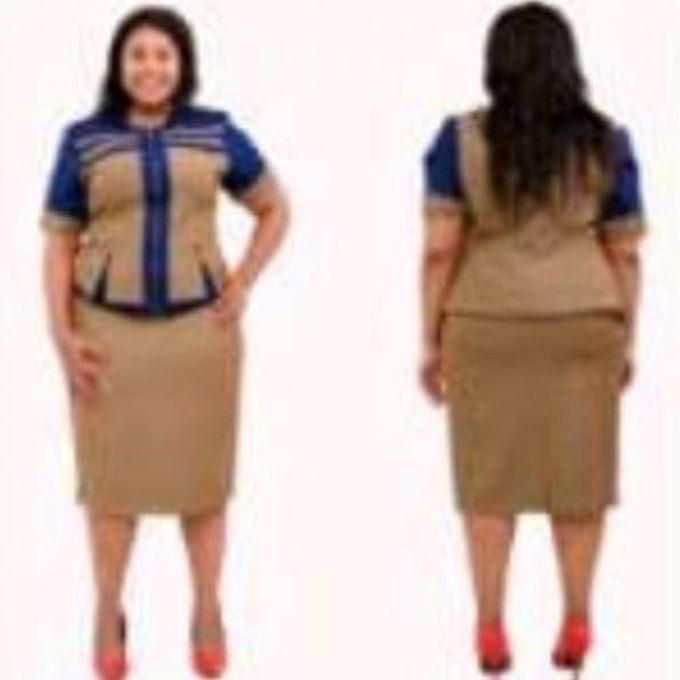 Fashion Brown Turkey Style Skirt Suit Midi Length