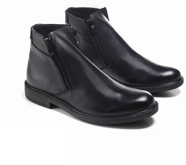 Men Casual Leather Half Boot - Black