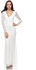 Diva London Open Back Lace Maxi Dress  for Women, XS - Cream White