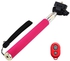 Monopod with Bluetooth Remote Shutter and Smart Phone Holder (Pink)