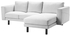 NORSBORGTwo-seat sofa with chaise longue, Finnsta white, grey