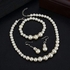 LotCow Round White Freshwater Pearl Necklace Earrings Set Womens Crystal Pearl Jewelry Set Charm Jewelry Set Gift for Wedding Party
