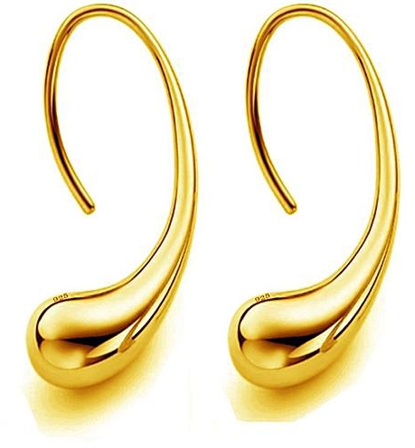 Eissely Elegant Fashion 925 Sterling Silver Women Ear Stud Earrings Gold - Gold