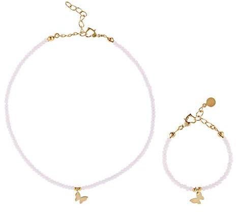 Alwan New Gold Plated Necklace and Bracelet with Butterfly for Babies - EE3862BALPN