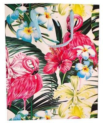 East Lady Flamingo Printed Gift Bag, Multicolor